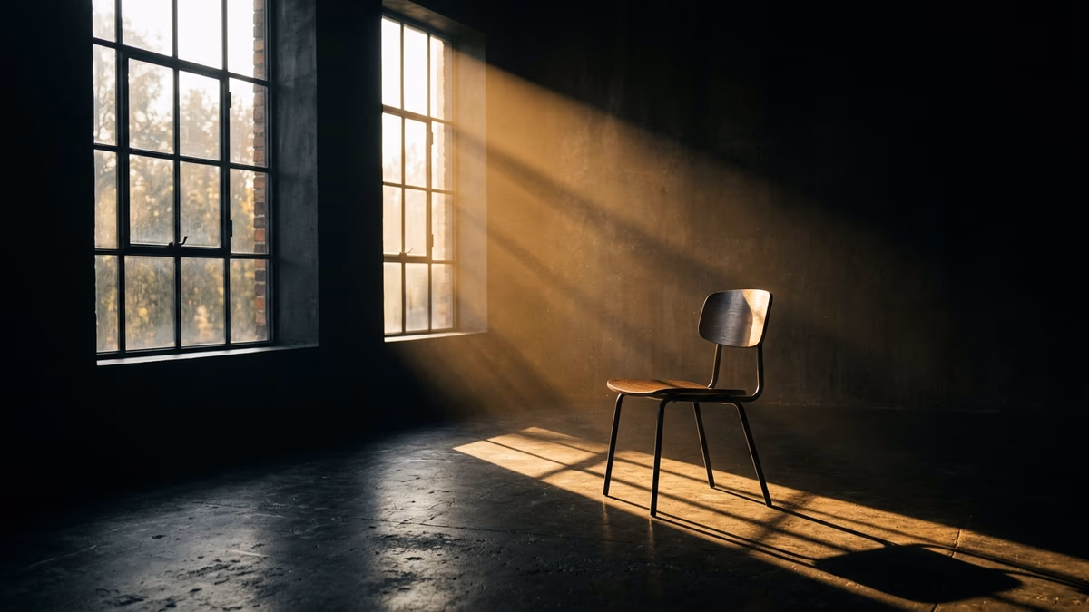 Morning sunlight entering a dark room, representing circadian rhythm and the role of light timing in sleep optimization